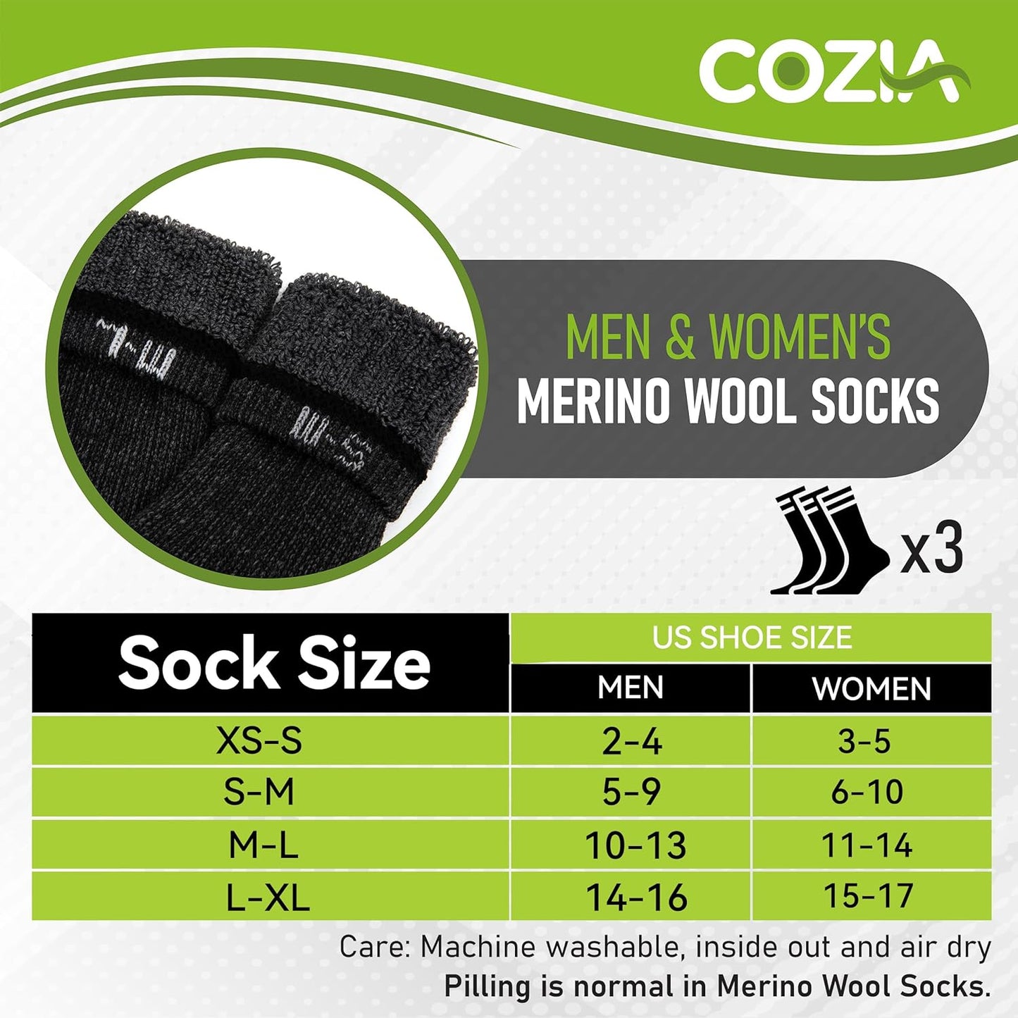 Merino Wool Casual Winter Socks for Men and Women - Cozy Boot Socks