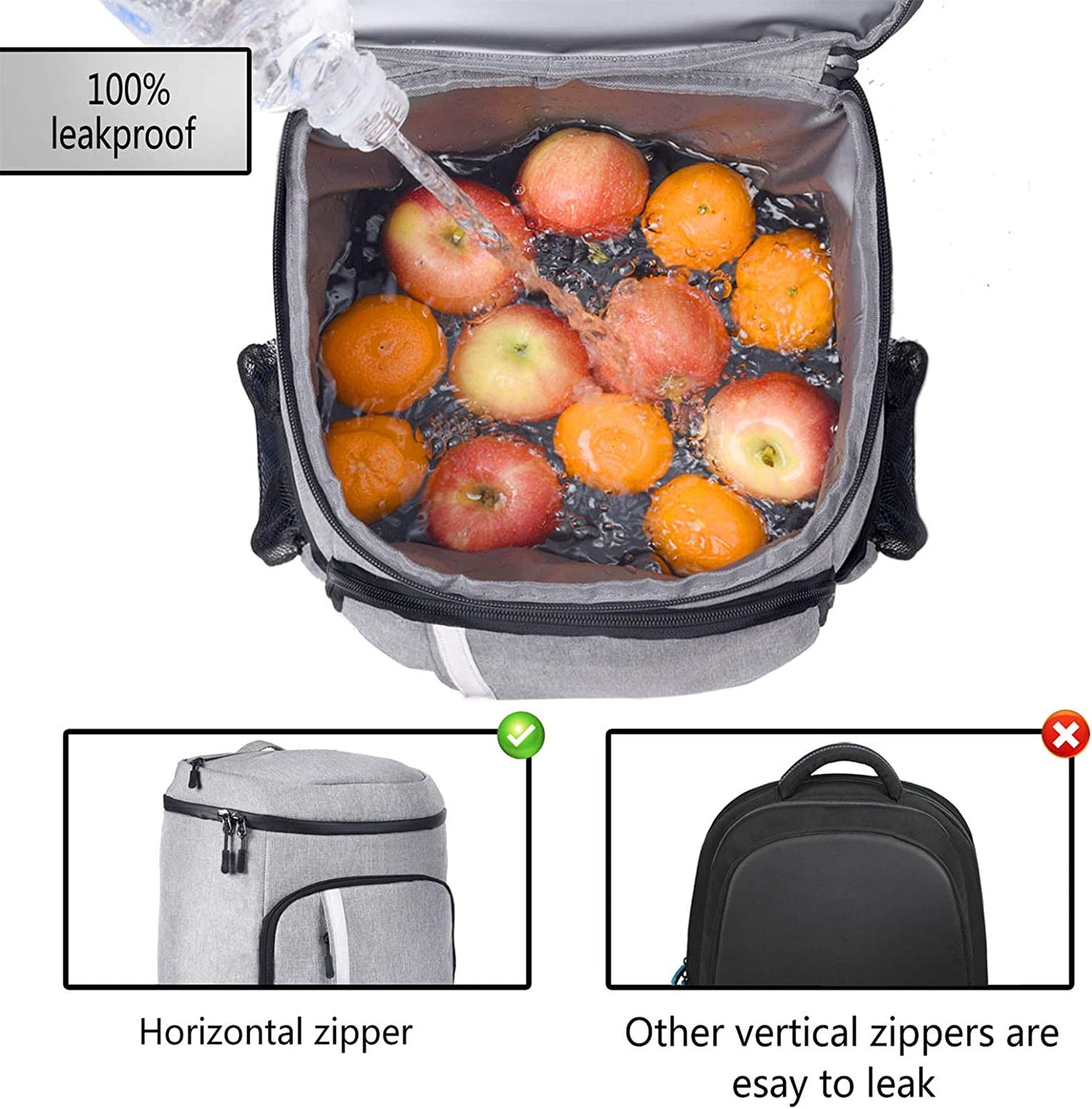 Leakproof Insulated Waterproof Backpack Cooler Bag - Lightweight Soft Cooler for Men and Women, Ideal for Work, Lunch, Picnics, Camping, and Hiking, Holds 30 Cans