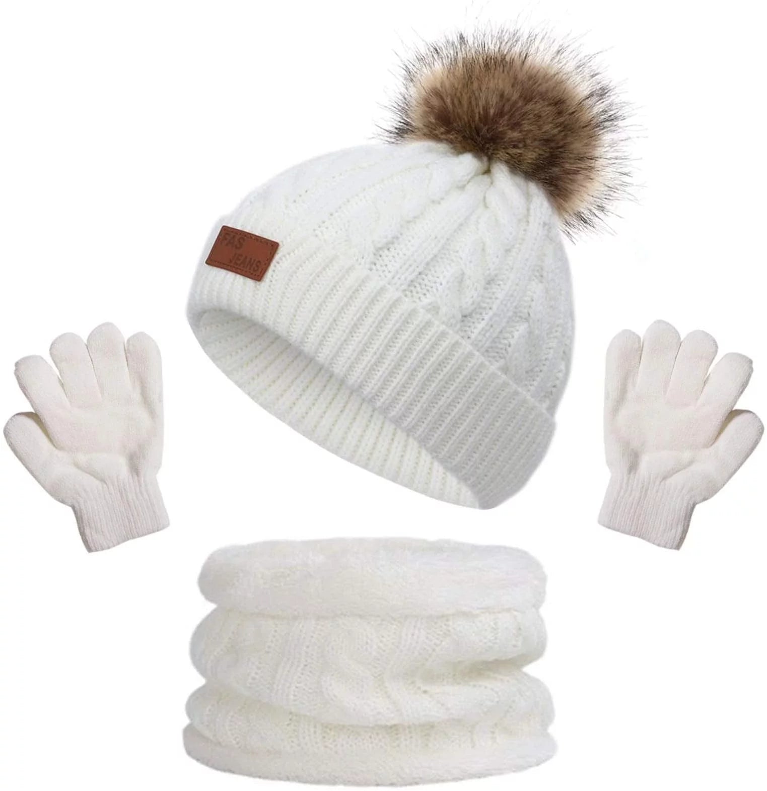 "Cozy 3-Piece Winter Set for Kids: Fleece-Lined Beanie, Scarf & Gloves for Boys & Girls Ages 2-6"