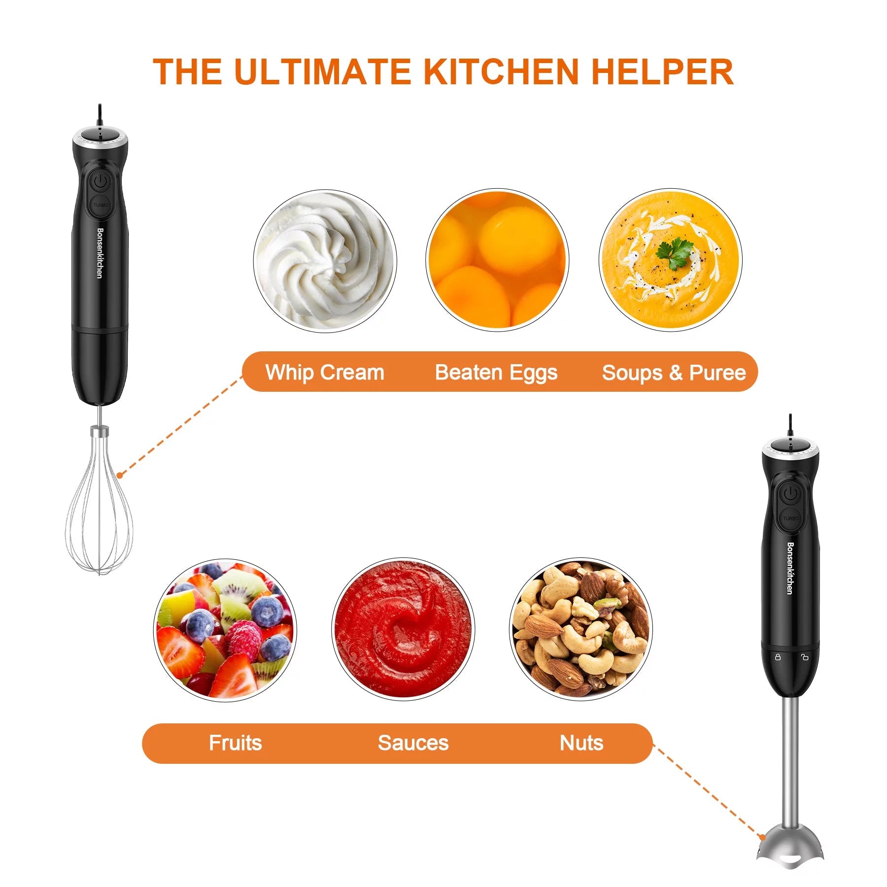 Ultimate 12-Speed Immersion Blender for Effortless Blending & Mixing Mastery