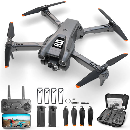 Foldable Drone with 1080P HD Camera - WiFi FPV Quadcopter for Kids & Adults, 360° Flip & Waypoint Flight, Includes 2 Batteries - Perfect for Beginners!