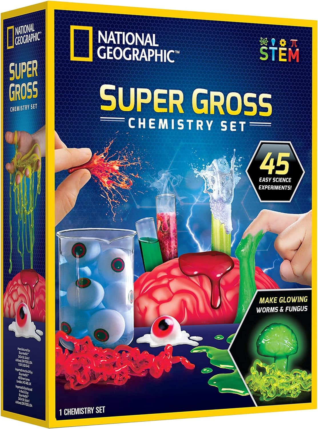 NATIONAL GEOGRAPHIC Gross Science Kit - 45 Engaging Experiments Including Brain Dissection and Slime Making, Ideal STEM Gifts for Ages 8-12, Perfect for Halloween Activities