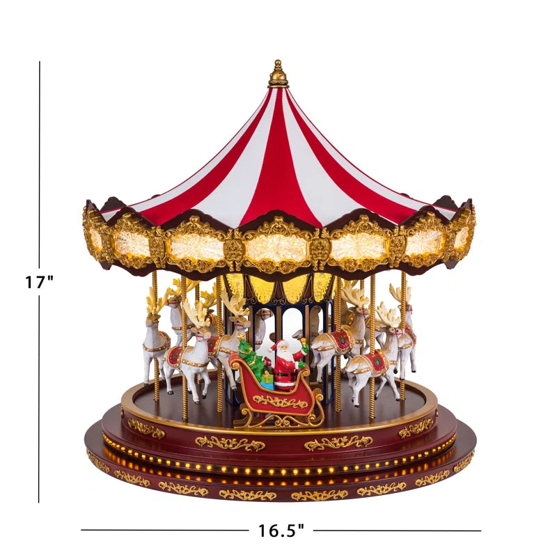 Deluxe 17" Christmas Carousel – Enchanting Holiday Decor for Your Home