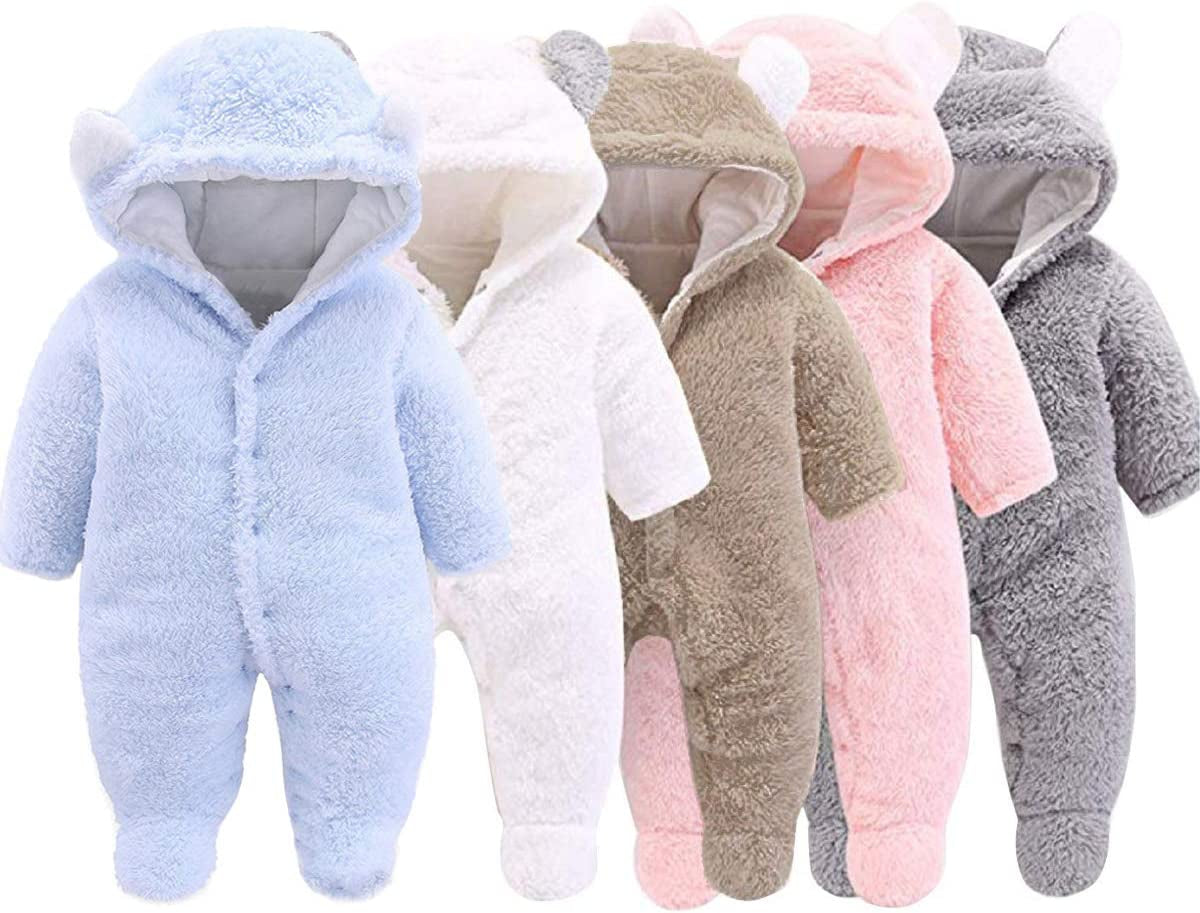 Adorable Unisex Baby Winter Coats - Cozy Jumpsuit Snowsuit Bodysuits for Newborns - Perfect Baby Essentials Registry Item