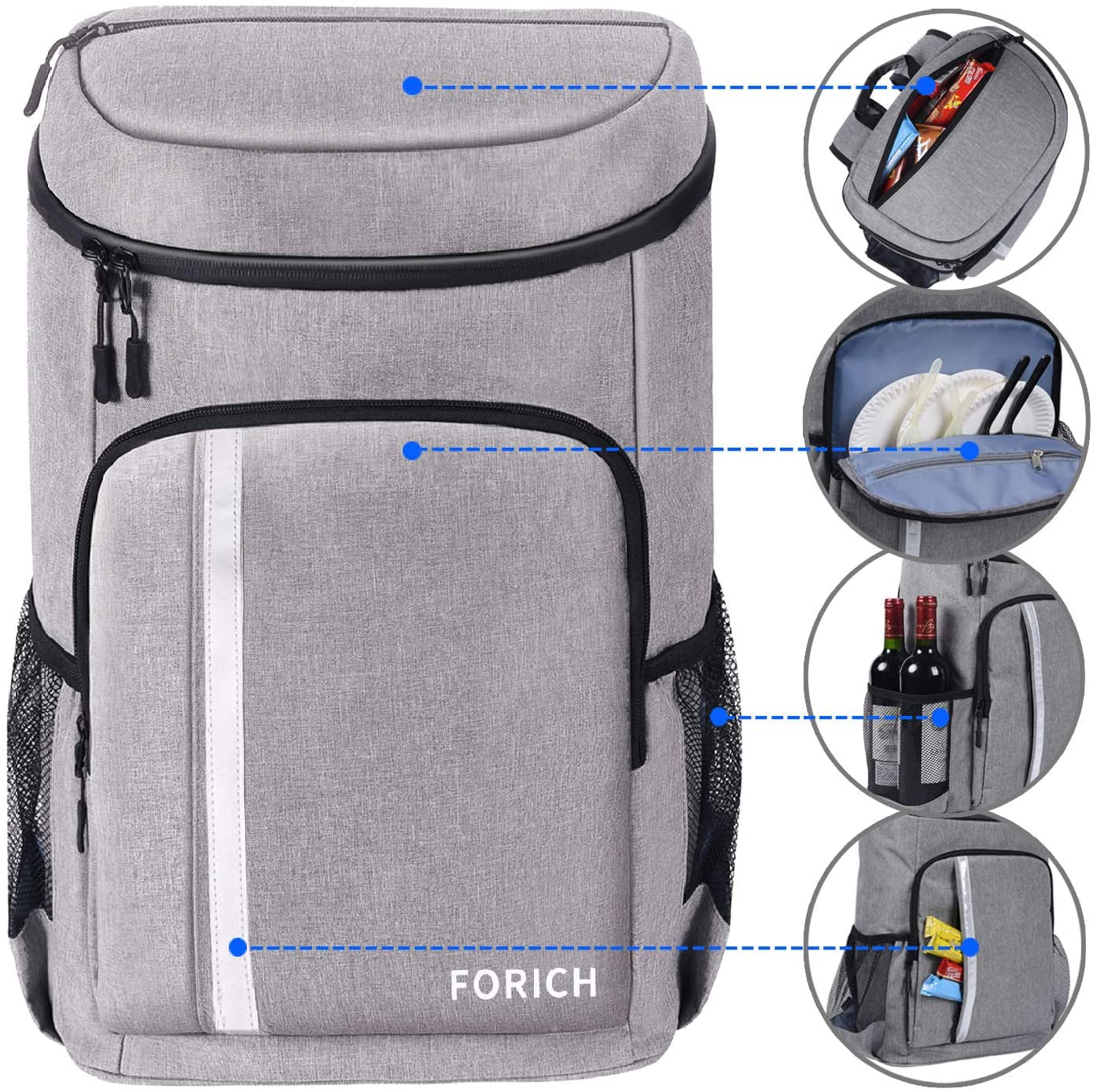 Leakproof Insulated Waterproof Backpack Cooler Bag - Lightweight Soft Cooler for Men and Women, Ideal for Work, Lunch, Picnics, Camping, and Hiking, Holds 30 Cans