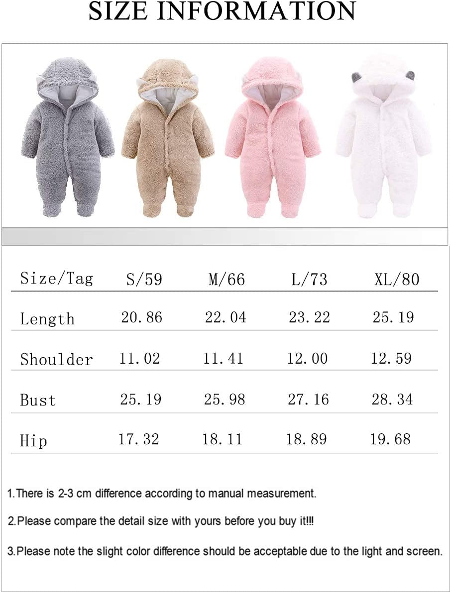 Adorable Unisex Baby Winter Coats - Cozy Jumpsuit Snowsuit Bodysuits for Newborns - Perfect Baby Essentials Registry Item