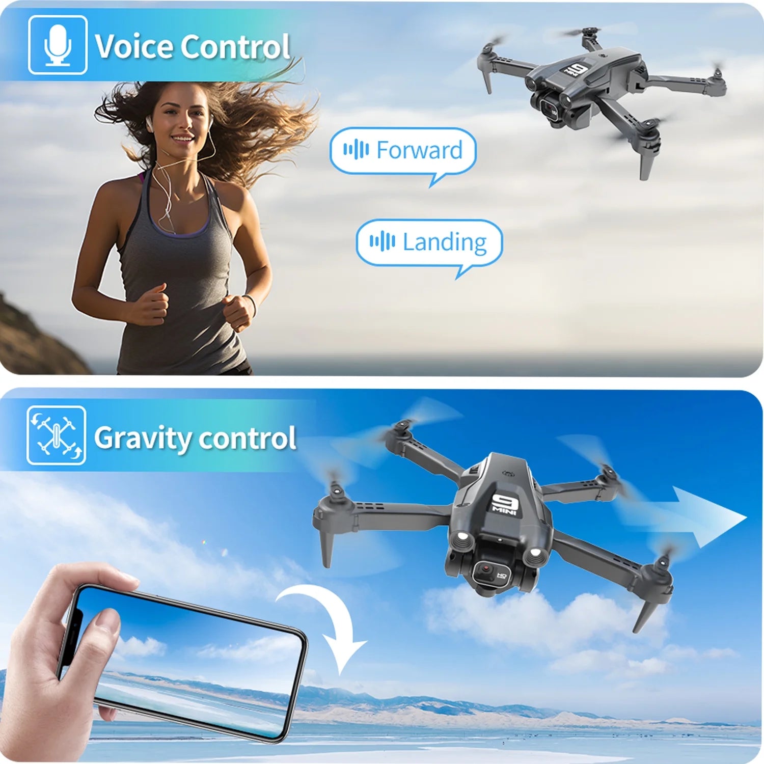 Foldable Drone with 1080P HD Camera - WiFi FPV Quadcopter for Kids & Adults, 360° Flip & Waypoint Flight, Includes 2 Batteries - Perfect for Beginners!