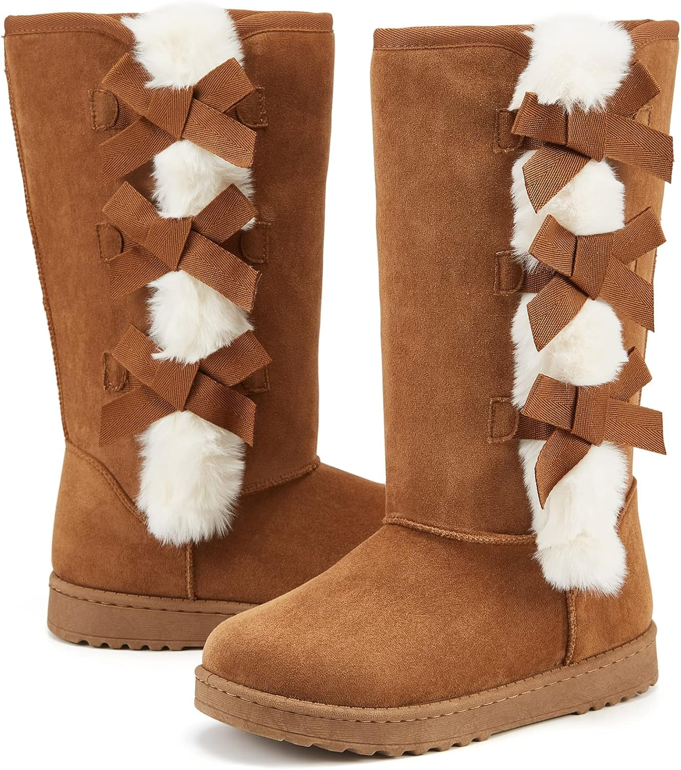 Women's Mid-Calf Winter Boots with Fuzzy Fur Lining for Warmth and Comfort