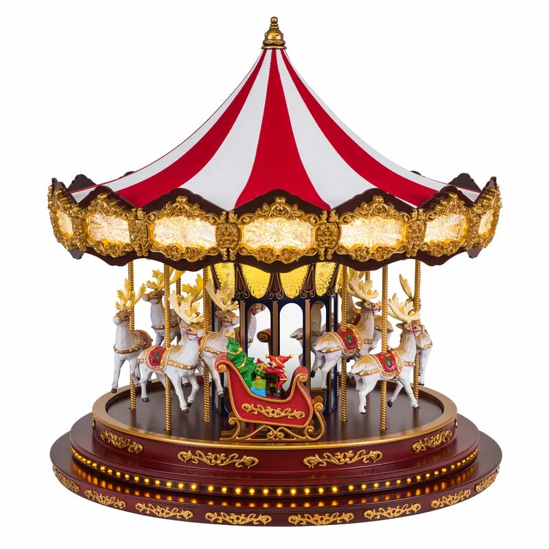 Deluxe 17" Christmas Carousel – Enchanting Holiday Decor for Your Home