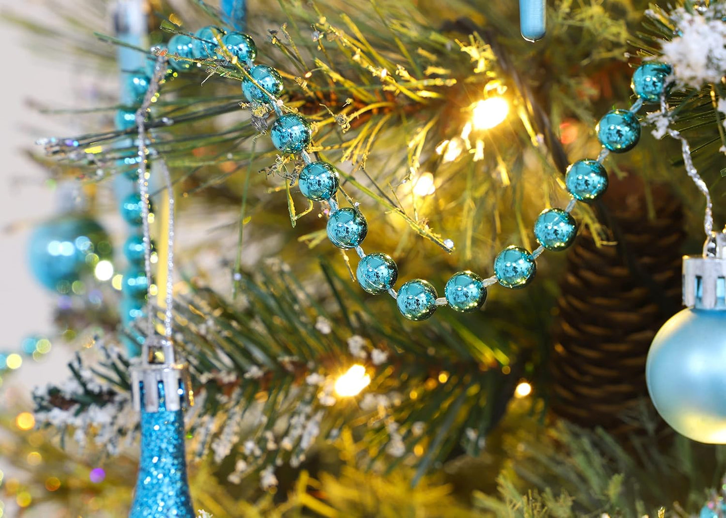 9Ft Turquoise Christmas Bead Chain - Stunning Holiday Garlands & Ornaments