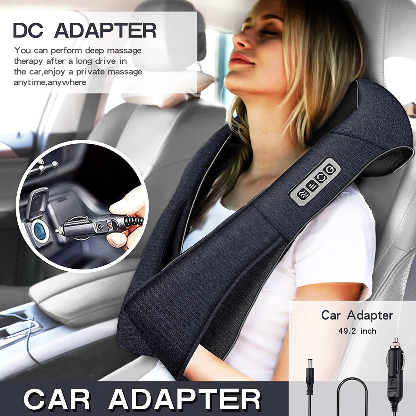 Neck Massager, Back Massager with Heat, Shiatsu Shoulder Massager for Neck Pain Back Pain Relief