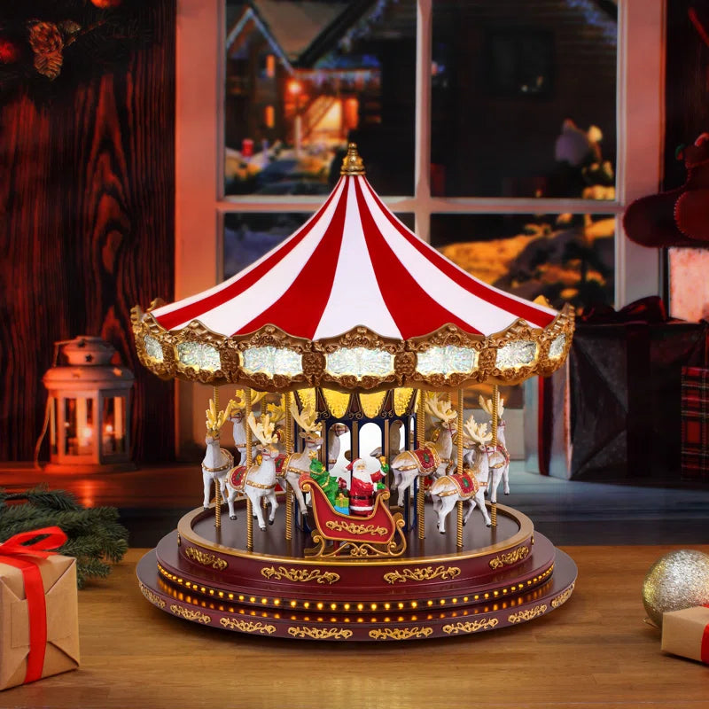 Deluxe 17" Christmas Carousel – Enchanting Holiday Decor for Your Home