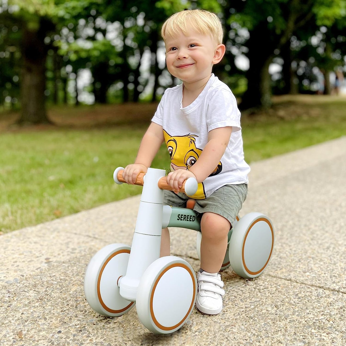 Baby Balance Bike for 1 Year Old Boys Girls 12-24 Month Toddler Balance Bike, 4 Wheels Toddler First Bike, First Birthday Gifts