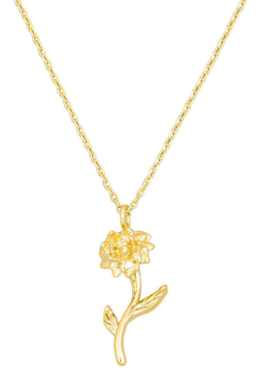 Elegant Gold Floral Pendant Necklace