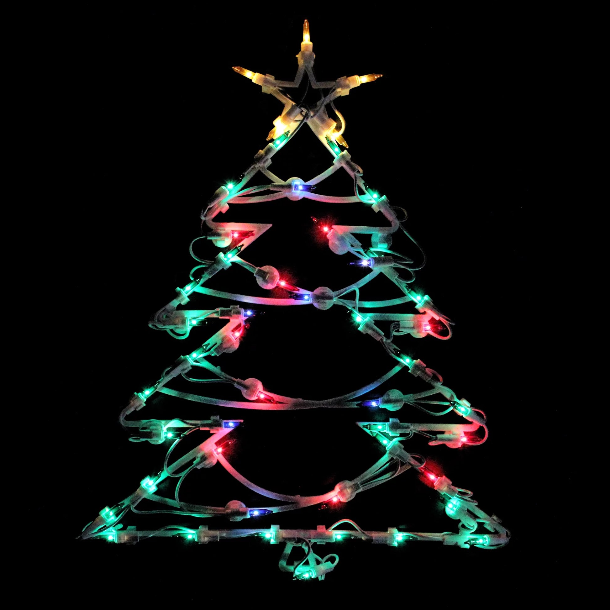 18" Illuminated Christmas Tree Window Silhouette Decoration