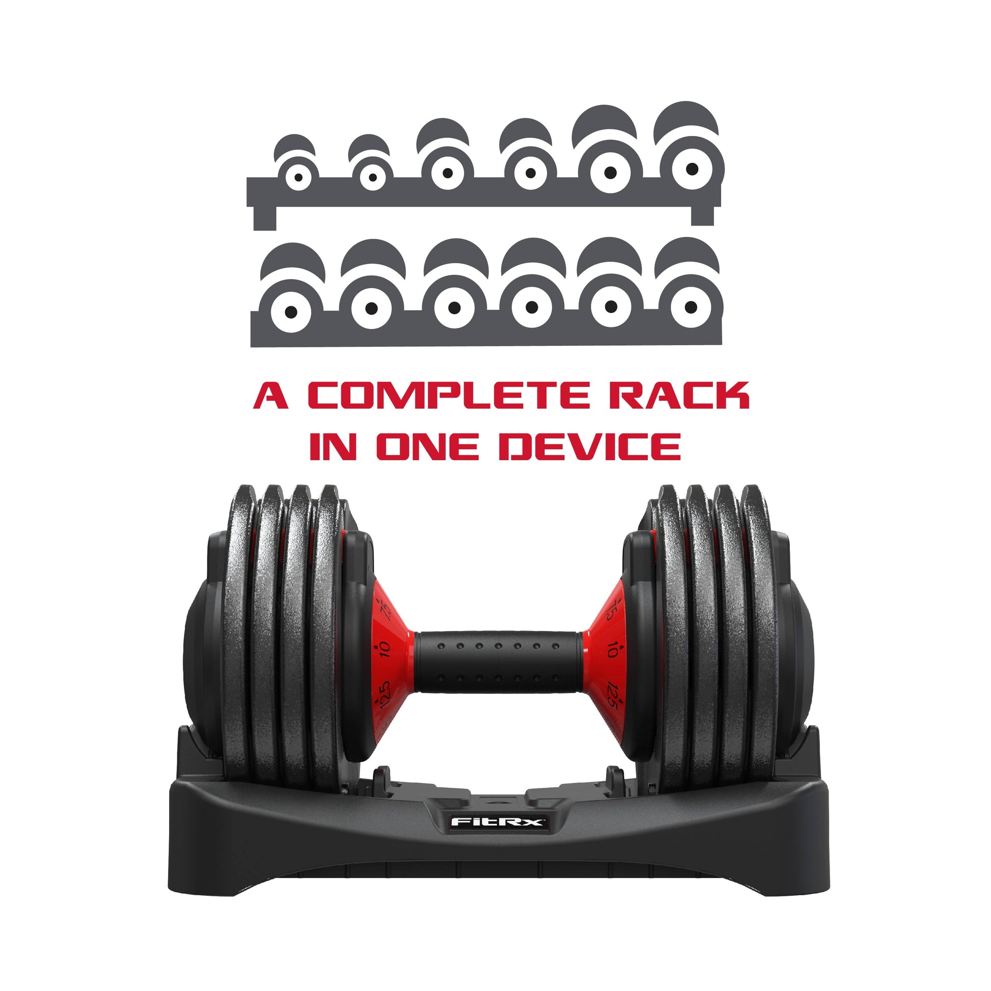 Smartbell 25 lbs Adjustable Dumbbell - 9-in-1 Versatile Home Gym Solution with Quick-Select 2.5 lbs Increments