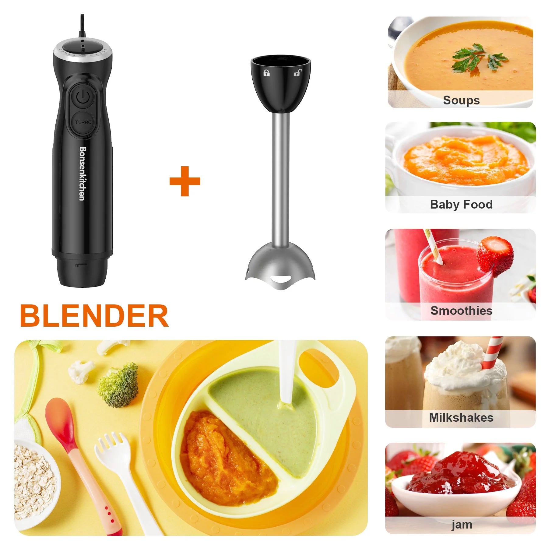 Ultimate 12-Speed Immersion Blender for Effortless Blending & Mixing Mastery